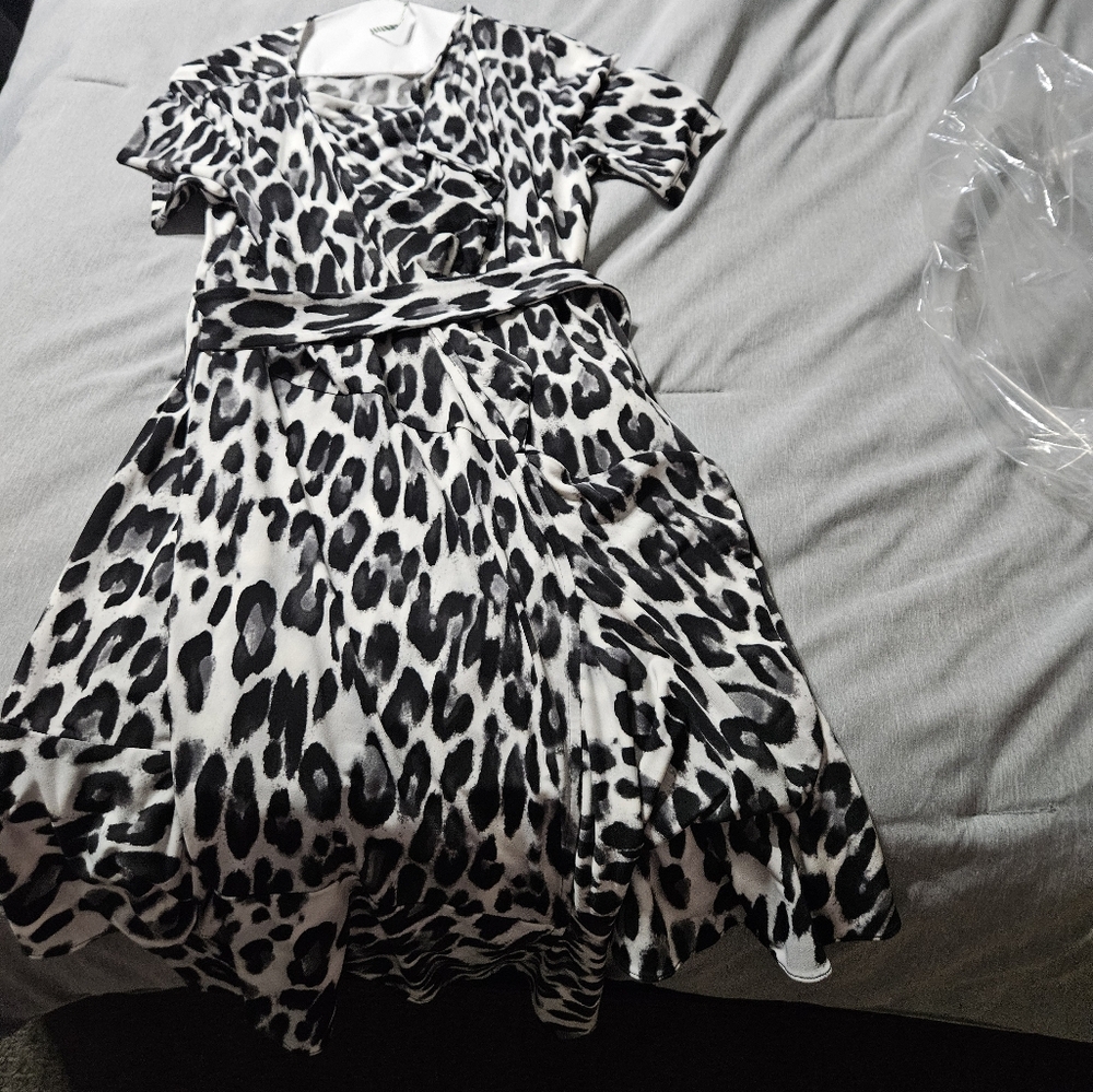 Leopard print wrap around dress